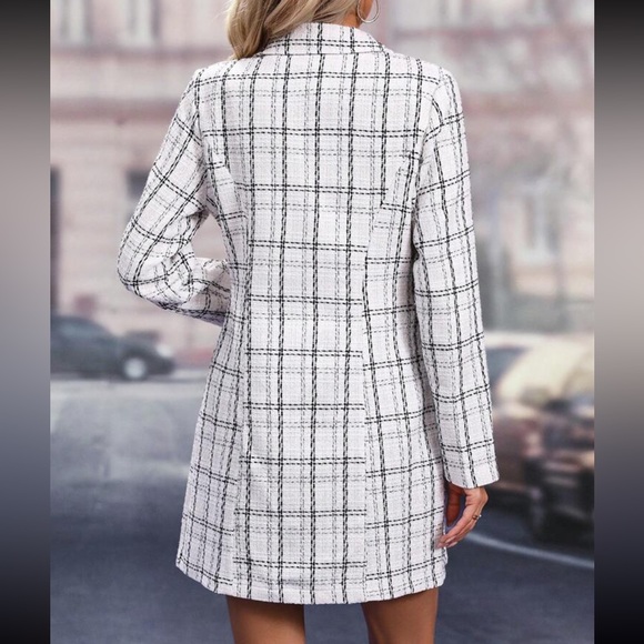 Plazacore plaid double breasted tweed overcoat jacket - Picture 3 of 7